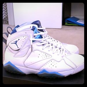 Jordan French Blue 7’s; light blue